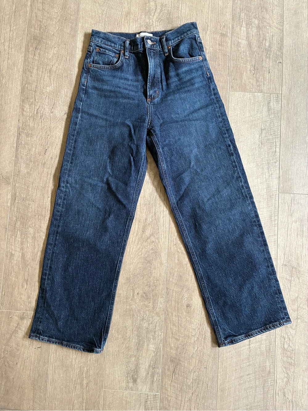 Agolde REN Classic High-Rise Cropped Wide Leg Jeans Medium Blue Size 25 - Picture 4 of 10